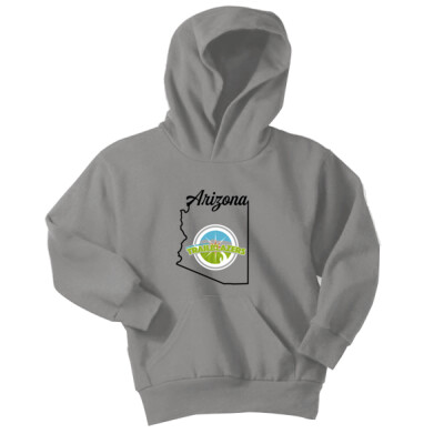 Youth Grey Hoodie - Arizona outline Thumbnail